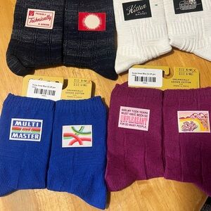 Blue Q Multi-Color Fun Socks Set lot of 4
